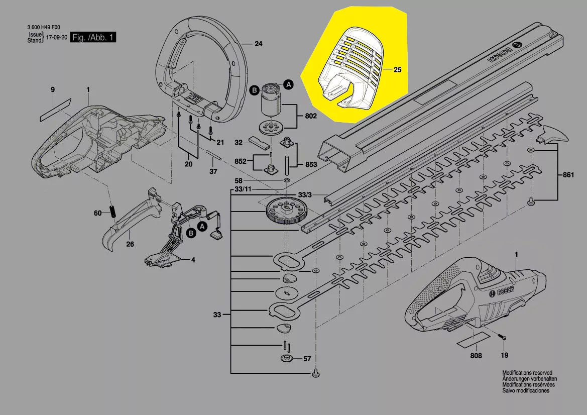 Bouclier protection réf. 1 600 A00 4SK Bosch